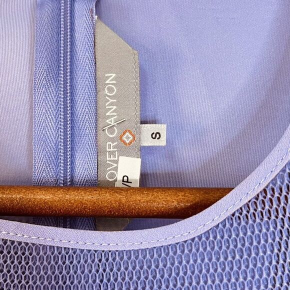 Clover Canyon Purple Neoprene and Mesh Sleeveless Fit and Flare Dress - Picture 6 of 7